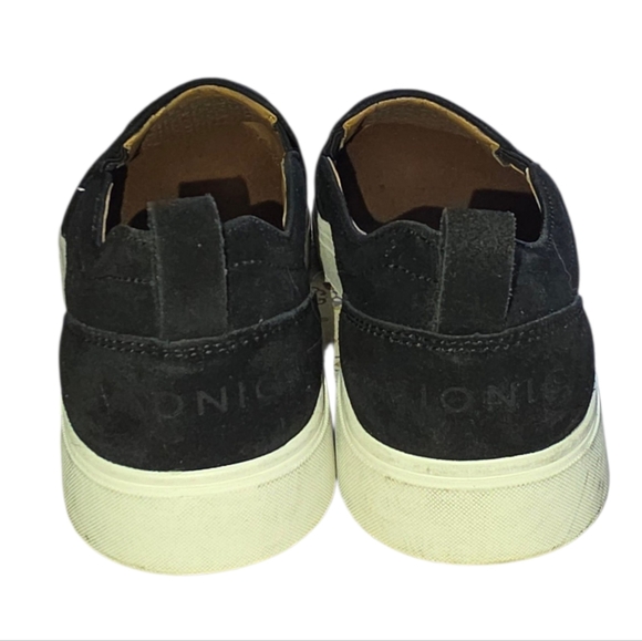 Vionic Kimmie Perf Black Suede Leather Slip On Sneakers - Picture 4 of 10